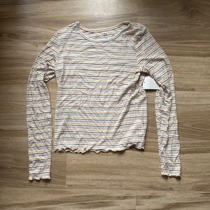 Ribbed Striped Long Sleeve Size M